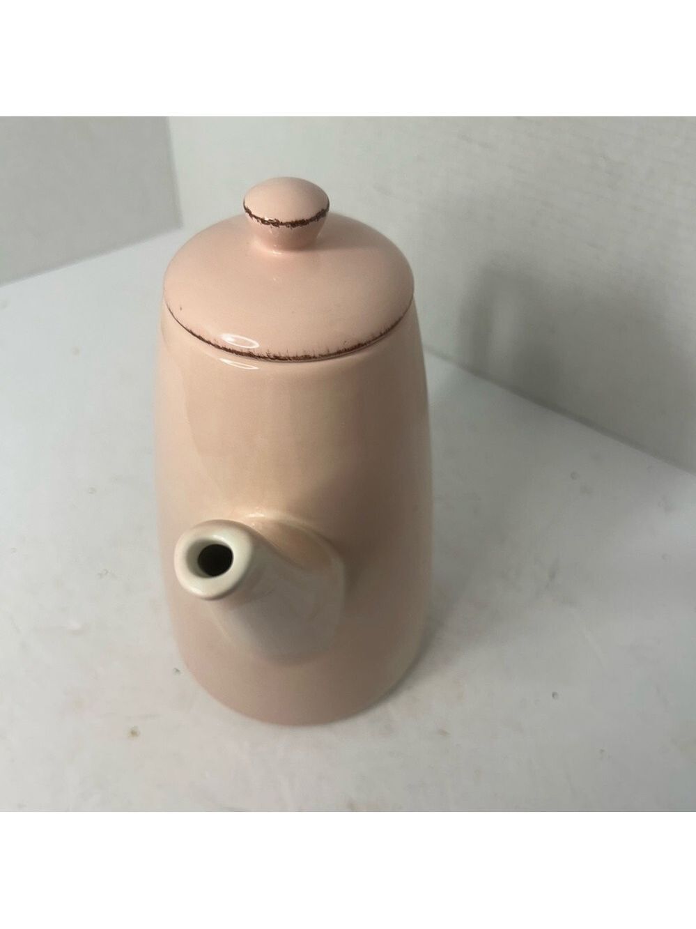 Pottery Barn Blush Pink Ceramic Teapot Tea Party English Garden Event - Picture 4 of 7